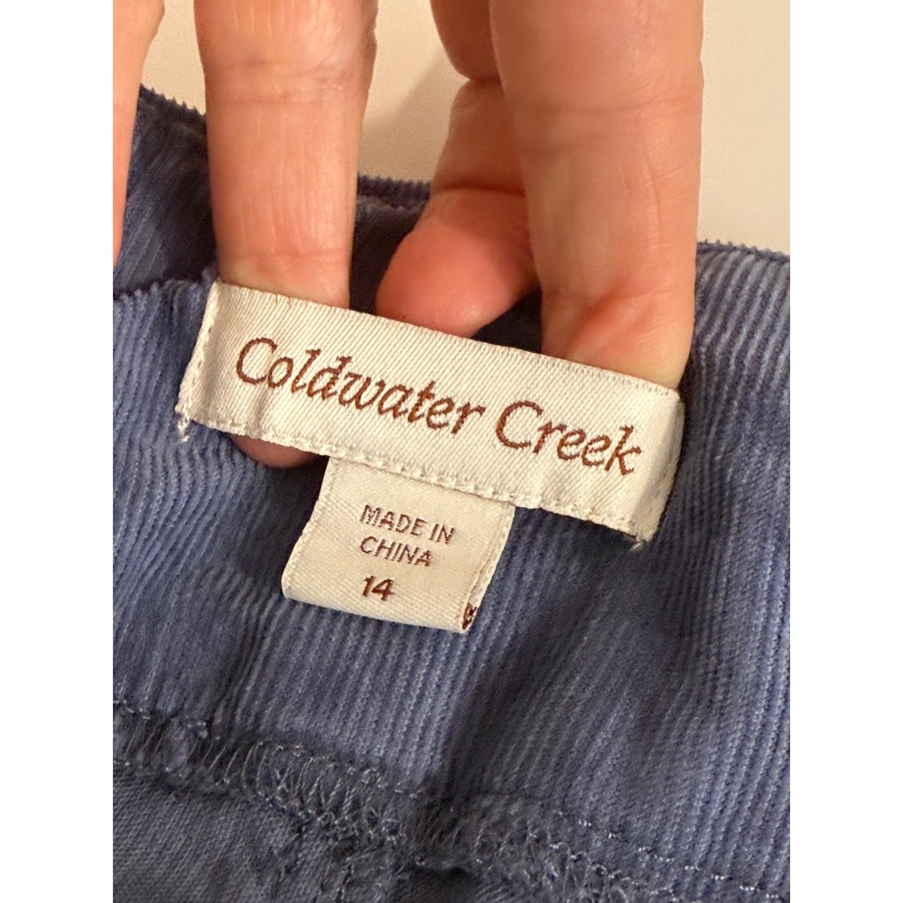 Coldwater Creek Corduroy Jeggings Slate Blue Stretch Cotton Size 14 Pull On Pant - Picture 5 of 6